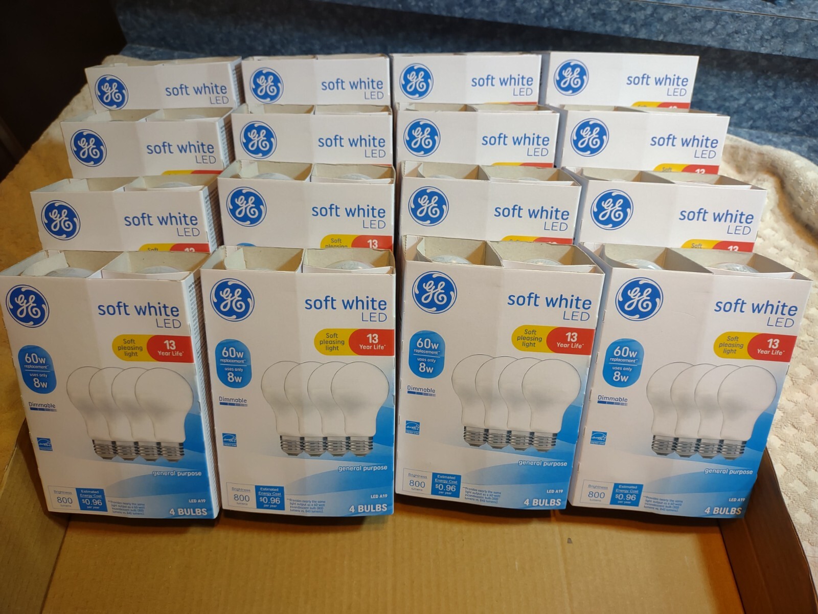 * Pack Ge Soft White Led A19 Light Bulbs Dimmable 60w