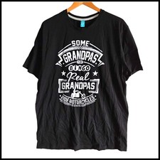 Spreadshirt Motorcycle Grandpas Graphic T-Shirt Black Cotton XXL