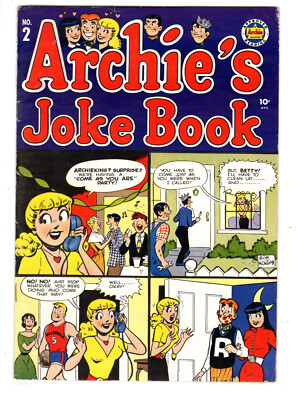 ARCHIE'S JOKE BOOK #2 (1953) - GRADE 6.5 - BETTY AND VERONICA APPEARANCE!
