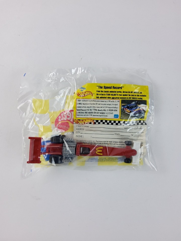 Hot Wheels McDonalds Racing Team Series Speed Racer Red Car Rare 1992 ...