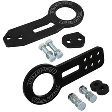 Black Jdmspeed Billet Aluminum Racing Front Rear Tow Hook Kit Cnc Jdm Anodized