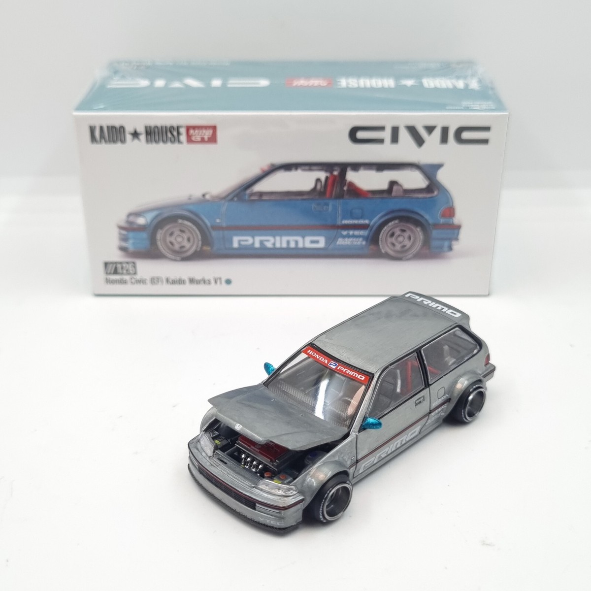 MINIGT 街道ハウス Civic Kaido Works V1 (チェイス) HONDA CIVIC (EF) KAIDO WORKS V1 BLUE 