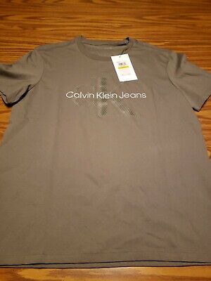 NWT Mens RETRO Calvin Klein Jeans CK Logo T Shirt Dusty Olive Green MEDIUM  | eBay