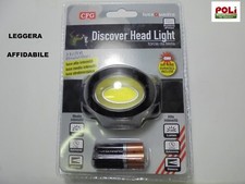 TORCIA LAMPADA FRONTALE LUCE DA TESTA O CASCO DISCOVER PILE DURACELL INCLUSE CFG