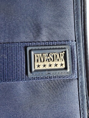 MEAD FIVE STAR Vintage Blue Fabric Zip Up School Notebook 3 Ring Binder - Picture 6 of 6