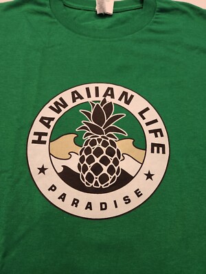 Hawaiian Life Paradise Alstyle Green T-Shirt XL New