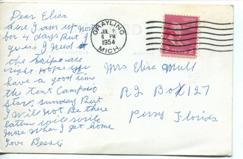 Vintage Postcard Winter Sports Park Grayling Michigan RPPC 1954 - Picture 2 of 2