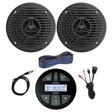 Infinity Marine Receiver, 2x 3.5" 75W Speakers, Wire, Antenna, USB/AUX Adapter