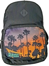 In-N-Out Burger Exclusive California Sunset Graphic Black Backpack Palm Trees