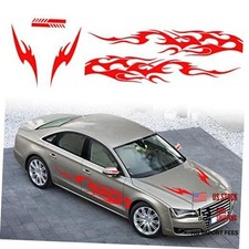 6pcs Flame Pattern Graphics Stickers Car Side Decal Cars Body Door Sides Red