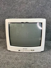 Sharp 13N-M150 13" CRT TV – White – Retro Gaming – Tested – No Remote
