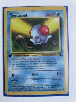 Tentacool 56/62 Fossil-1st Edition Pokemon Card English Vintage TCG WOTC 1999