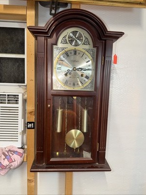 Walthan Tempus Fugit 31-Day Chime Wall Clock Beautiful Working Cond. With Key