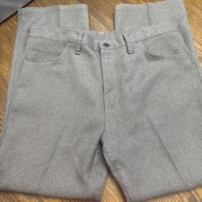 Vintage Wrangler Polyester Pants High Rise Straight Size 38 X 30 Gray 82HG