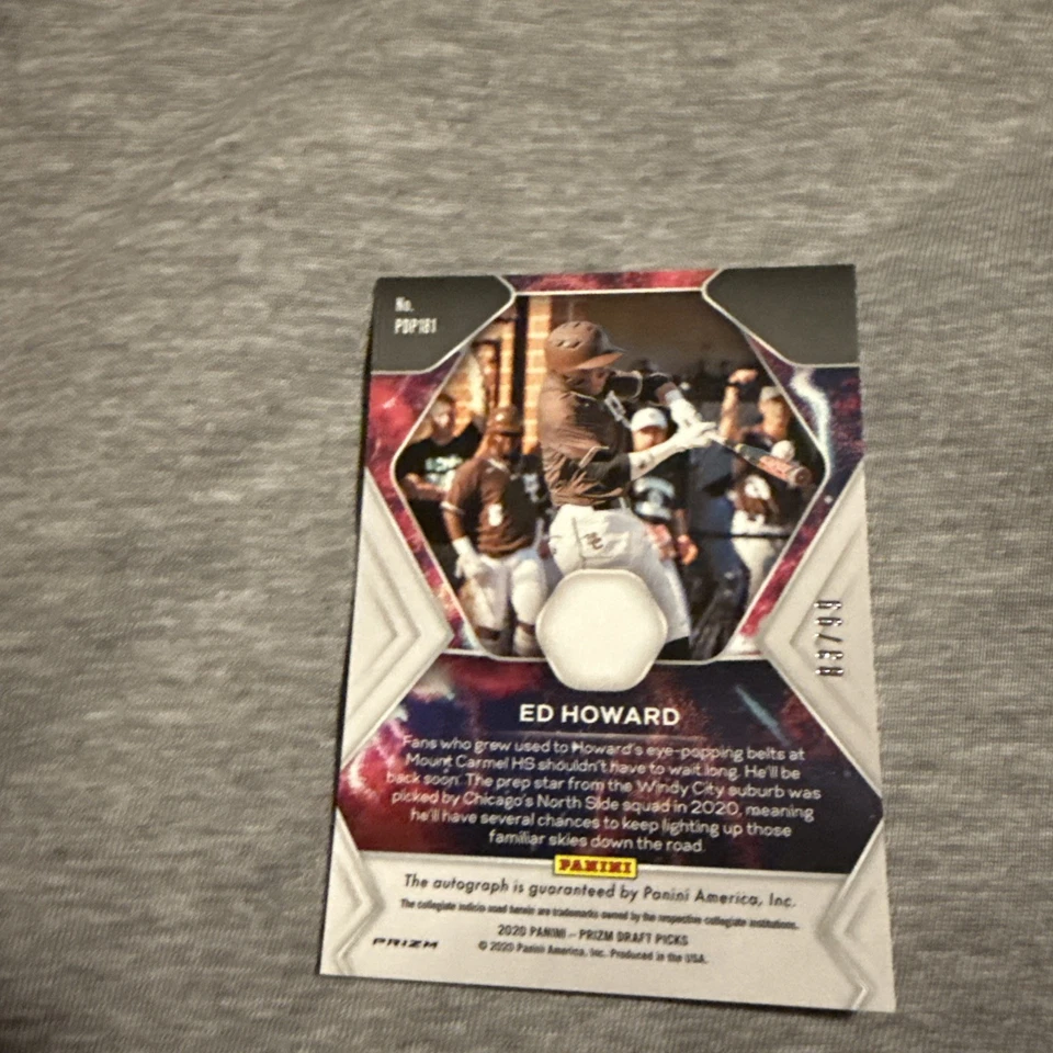 2020 Panini Prizm Draft Picks - Fireworks Ed Howard #PDP181 Red Prizm (RC) - Image 2 of 2