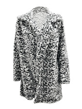 Women Leopard Print Winter Fluffy Coat Ladies Faux Fur Warm Jacket Overcoat Hot