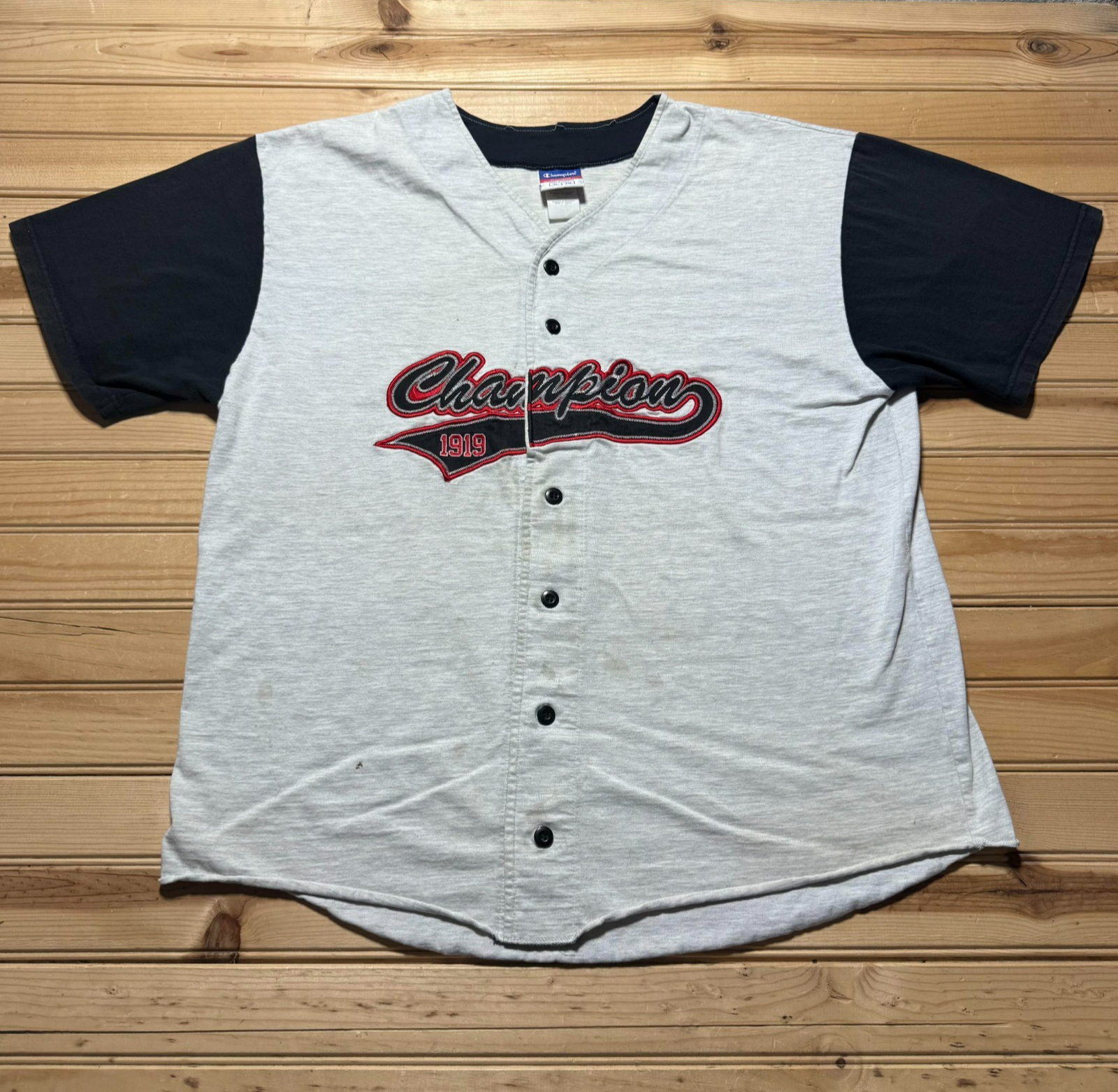 Vintage Y2K Champion 1919 Script Logo Athletic Baseball Jersey Men's Size XL