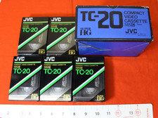 JVC TC-20 Super HG VHSC Blank Compact Vid Cassettes Lot of 5 NIP Sealed