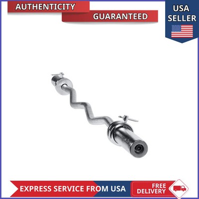 CAP Barbell 47 in Olympic EZ Curl Bar with Collars 200lb Capacity Chrome