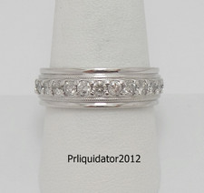 MENS 1CT NATURAL ROUND DIAMOND WEDDING BAND BRIDAL RING 10K WHITE GOLD