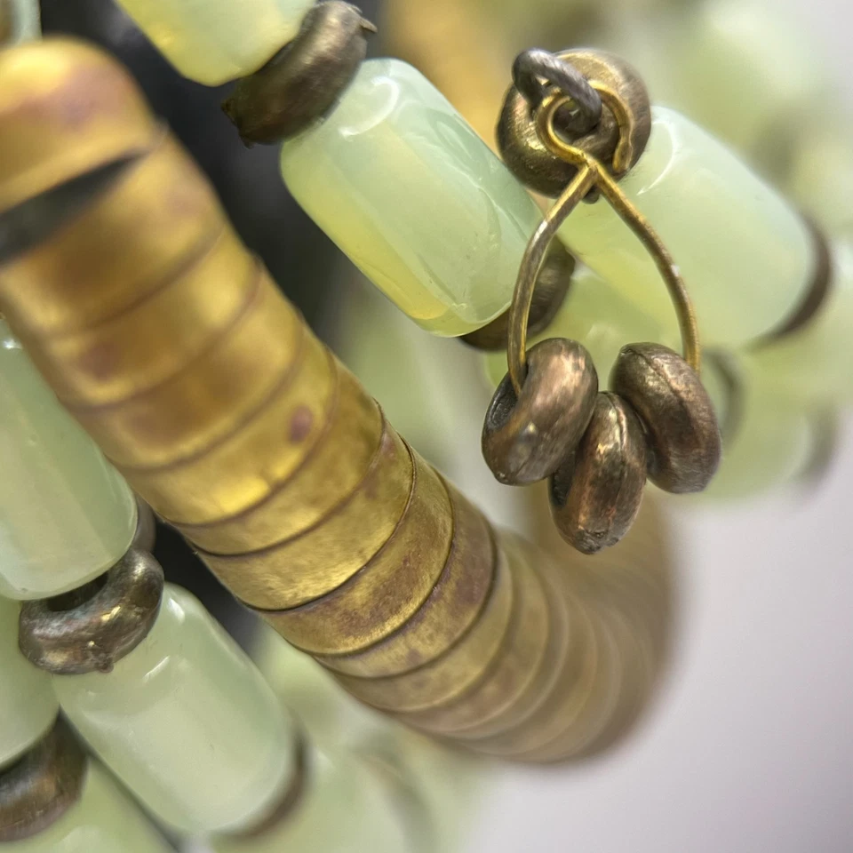 Elegant Aqua Green and Golden Coloured Spiral Bangle Boho Chic Bracelet 7'' - Image 2 of 3