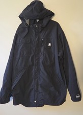 Carhartt Shoreline Jacket Mens L Black Waterproof Rain Coat Workwear J162 C72