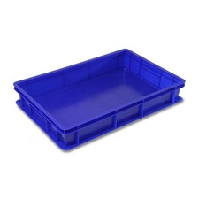 Commercial Bakery Pizza Dough Proofing Box 60x40x7cm Blue Stackable HDPE Tray
