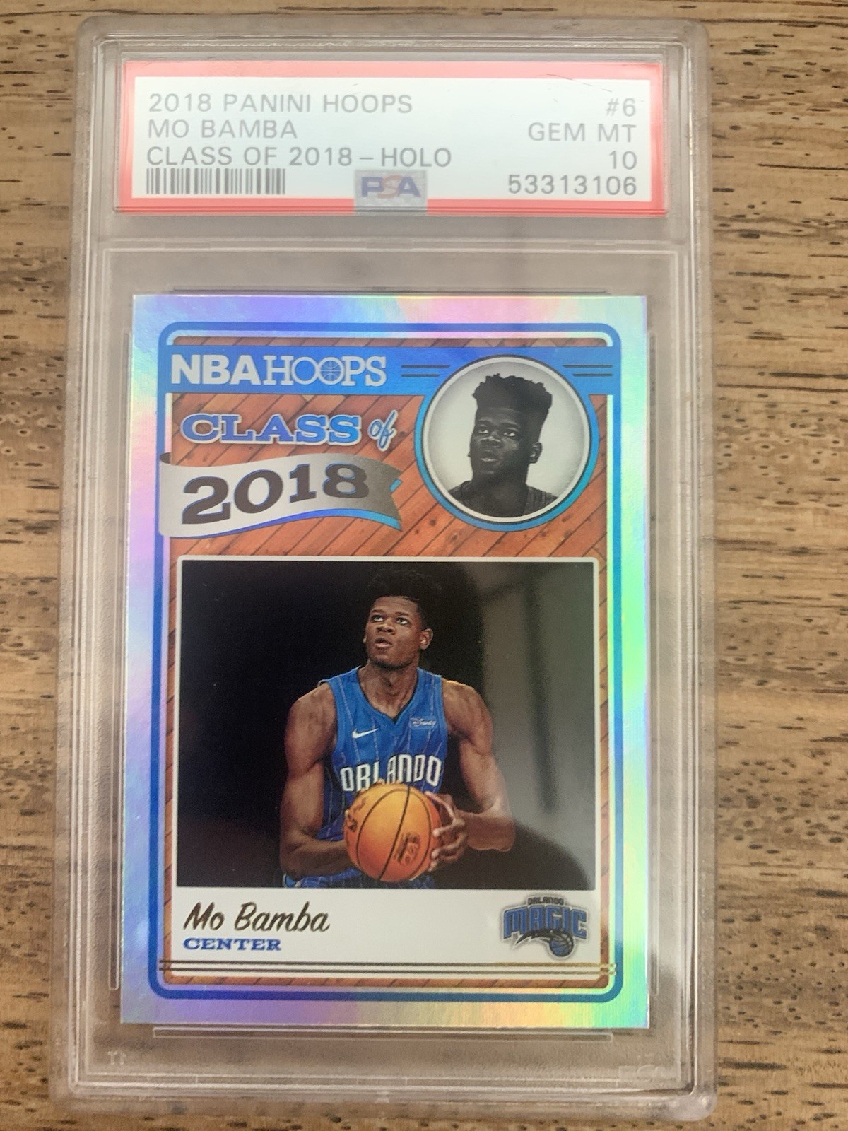 2018-19 Panini NBA Hoops Class of Holo Mo Bamba Rookie PSA 10 POP 3 TO Raptors