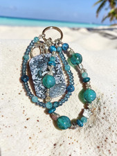  8 Cute stylish Handmade green acrylic bead Key chain, bag/backpack charm