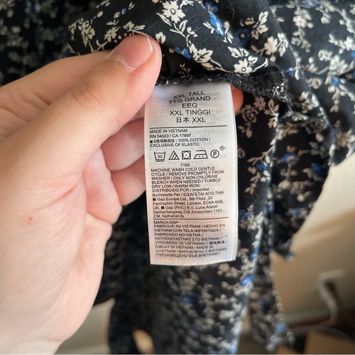 GAP gesmoktes Midikleid mit Puffärmeln dunkel geblümt Cottagecore Damen Größe XXL Tall - Bild 13 von 13