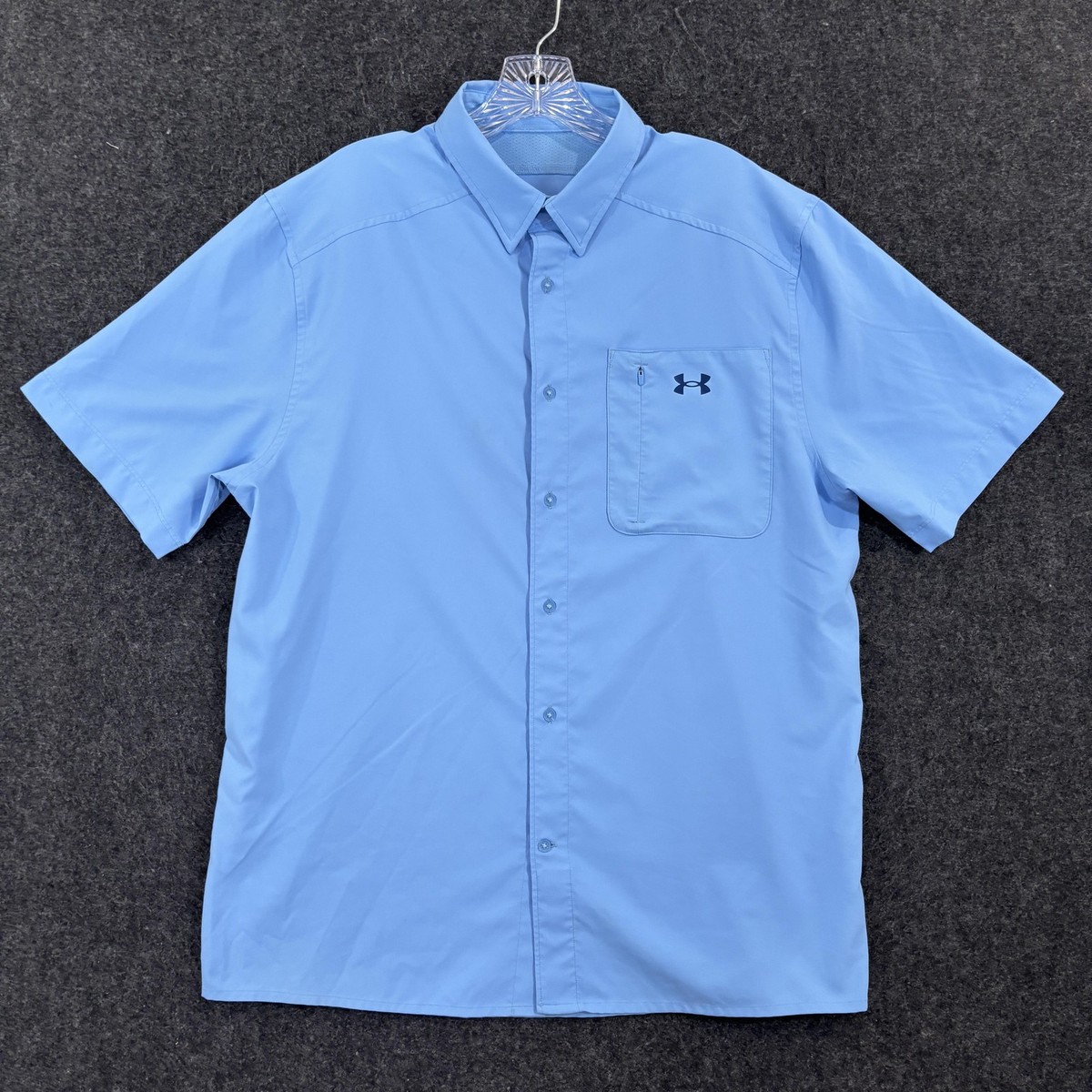 Under Armour Drift Tide 2.0 Shirt Men's Large Blue Fitted Fishing