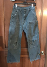 Vintage 90s Carhartt Double Knee Thrashed Distressed MOS Green Y2K VTG 31X30