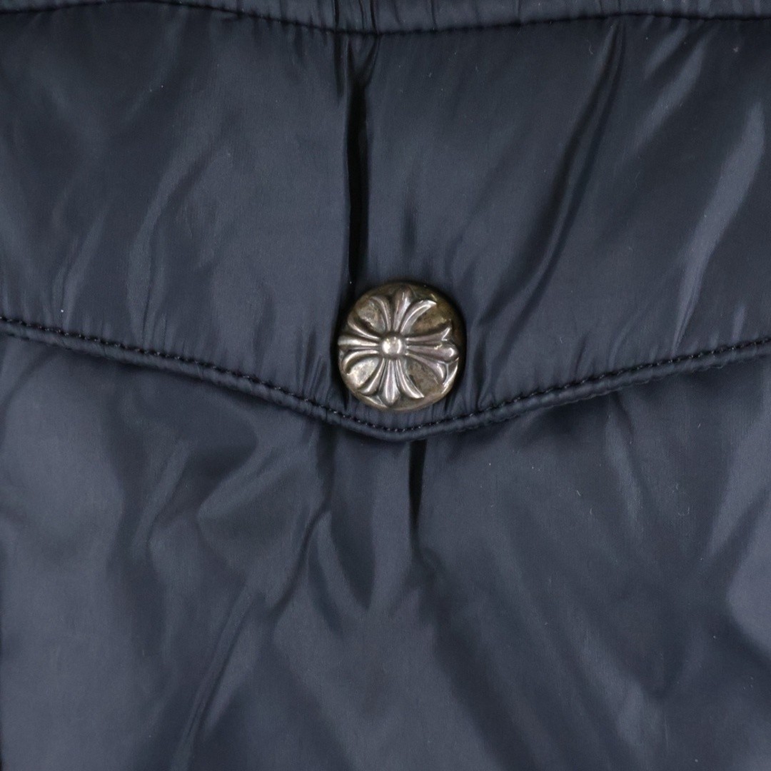 CHROME HEARTS 4 Pocket Dagger Zip Nylon Down Vest up Hooded Black Used 75bb22474 thumbnail 4