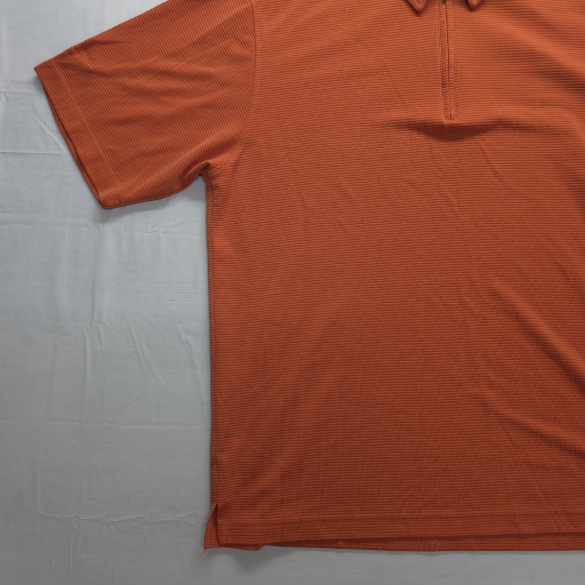 BUGATCHI ポロシャツ M Bugatchi Uomo Mens XL Polo Shirt Orange Quarter Zip Textured Modal