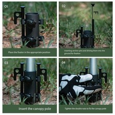 Height Adjustable Tarp Pole Anchor Reliable Stake for Camping Stability