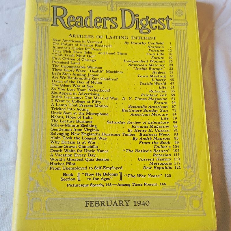 Reader's Digest Magazine February 1940 (English) Herman N. Bundesen Contributor