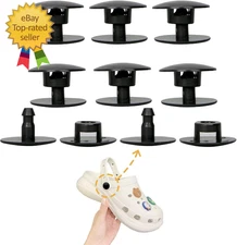 8 Sets Replacement Rivets Crocs Clog Button Pins Repair Parts Accessories Black!