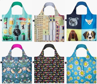 LOQI bag shopping bag bag 42x50cm recycled with zip pouch many motifs