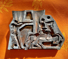 One half of lead soldier mold. WWI era soldiers