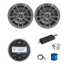 JBL PRV175 Marine Bluetooth Radio, 2x 6.5" Speakers, Wire, Antenna, Amp w/Kit