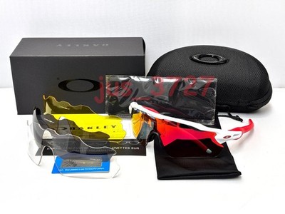 NEW Oakley Radar EV Patn Sunglasses White Frame Red Prizm Lenses OO9208