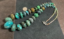 Gorgeous southwestern Turquoise bead necklace/24" b120L-w5.5