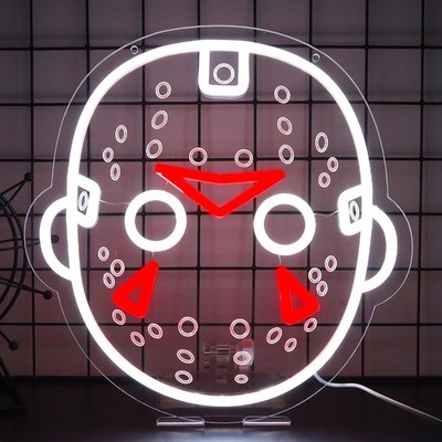 Horror Movies Neon Signs For Wall Decor, Dimmable Friday The 13th Light Up Si...