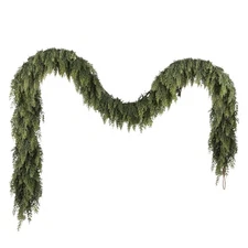 Christmas Norfolk Pine Garland Artificial Real Touch Greenery Garland for Mantle