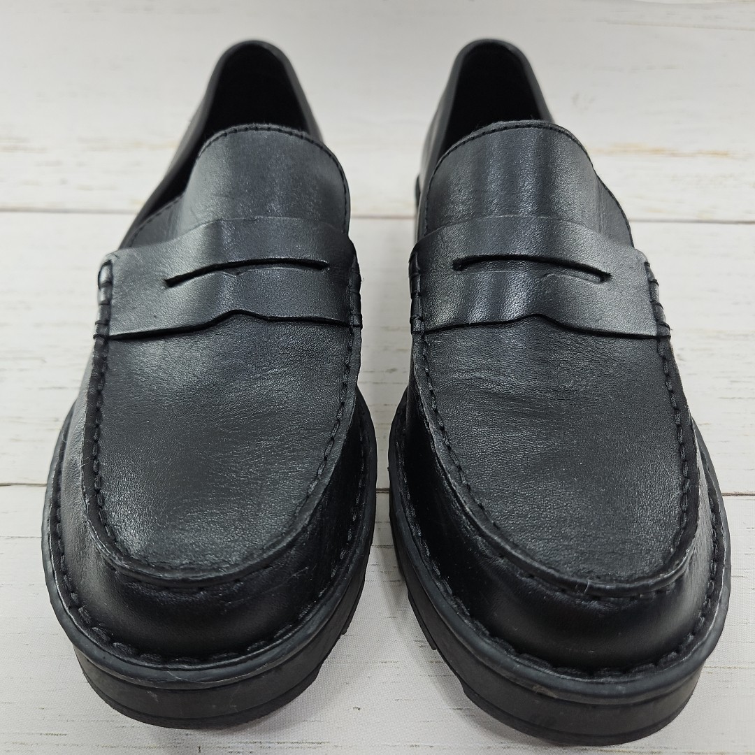 SAOLA Mocassino Born donna Carrera taglia 9 5 M nero penny scarpa piatta plateau suola a strappo