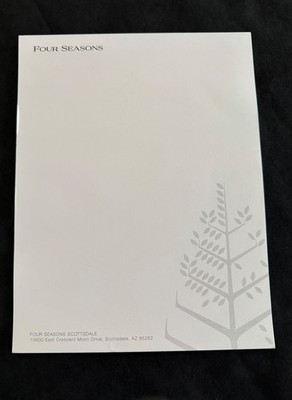 FOUR SEASONS RESORTS | Stationary NotePads | SHEETS 8.5 x 11 | Scottsdale AZ