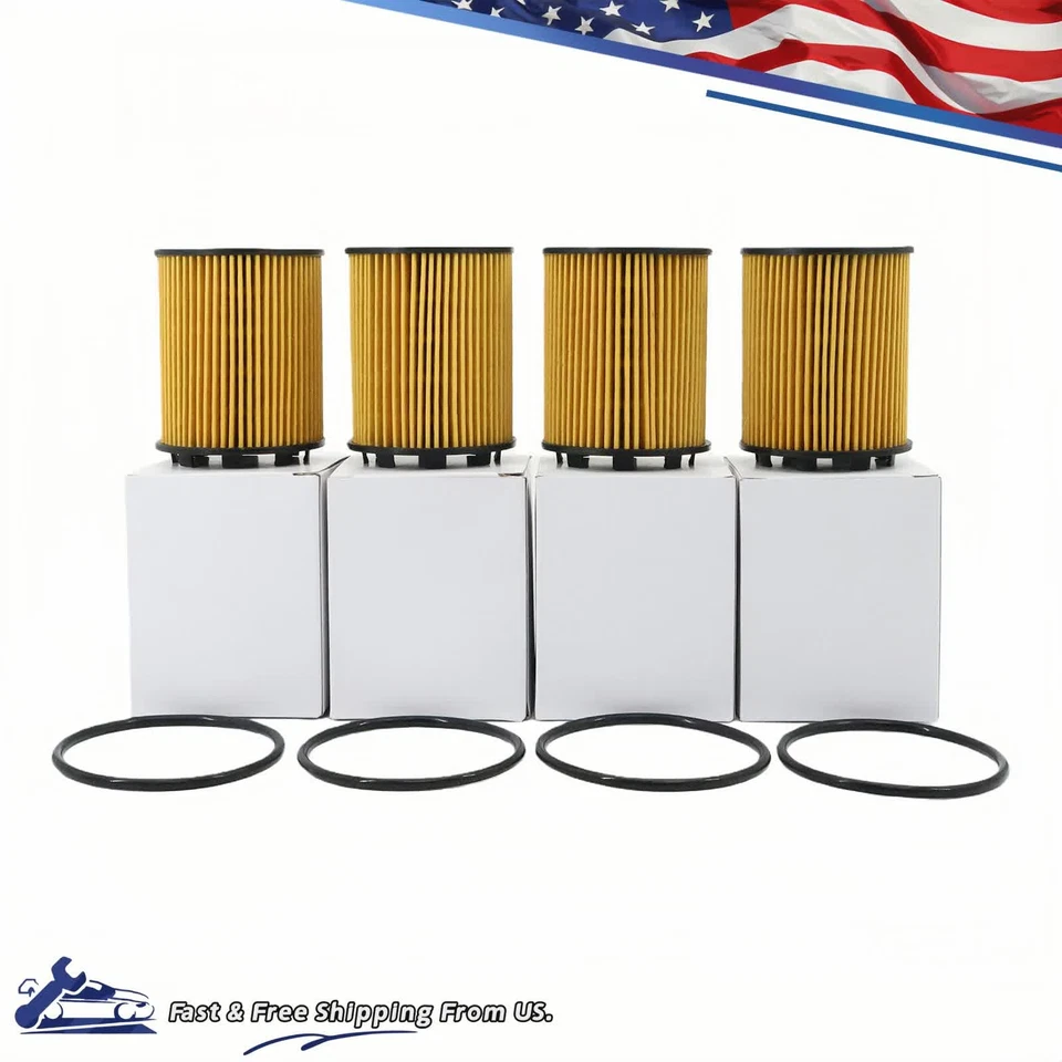 Fits Fiat 124 Spider 17-20 Fiat 500L 14-20 All Engine Set of 4 Engine Oil Filter - Imagem 2 de 4