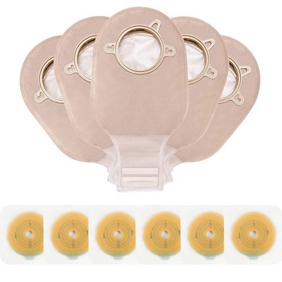 Carbou 21 PCS Ostomy Supplies Colostomy Bags Two Piece Ostomy Bag with Closur...