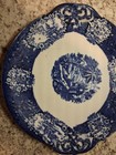 FRANZ ANTON MEHLEM -Flow Blue Malta- Germany ANTIQUE Cake Cabinet Plate stamped — photo 3