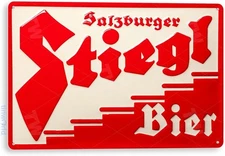 Tinworld Tin Metal Sign Stiegl Bier Store Pub Brew Beer Decor 8x12